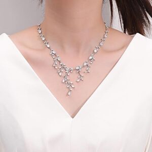 Silver Bridal Necklace Set